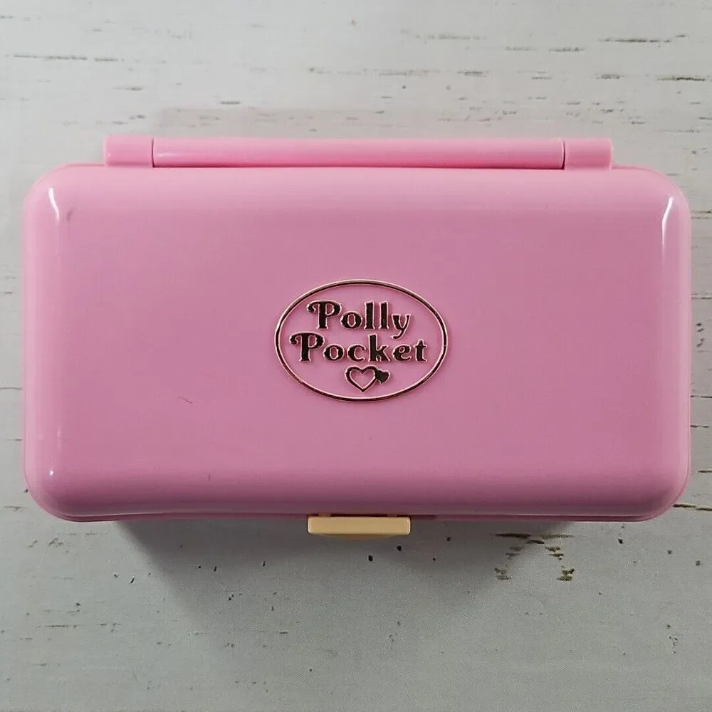 Vintage 1990 Polly Pocket Pretty‎ Hair Playset Compact Figures Dog Mirror